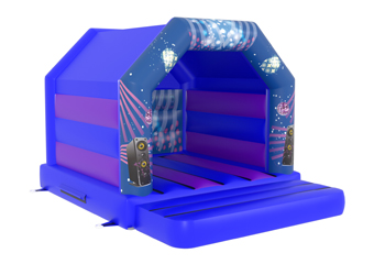 Disco Blue Bouncy Castle