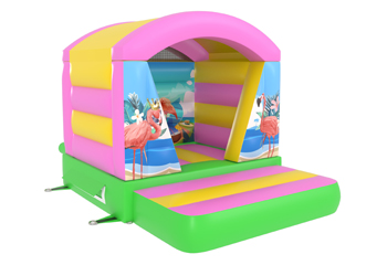 Flamingo Bouncy Castle With Roof