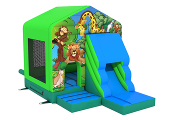 Slide Combo Jungle Bouncy Castle Front Slide