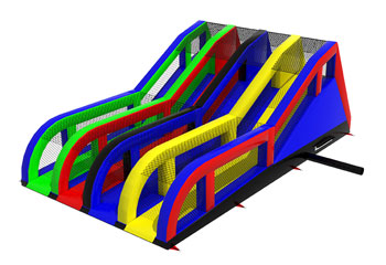 Multi Color Slide 4 Lanes 2m Platform