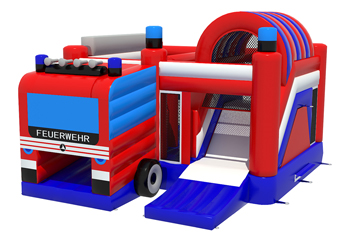 Slide Combo Fire Fighting Bouncy Castle