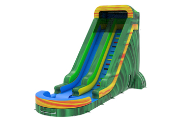 21.6ft Green/Blue Marble Water Slide