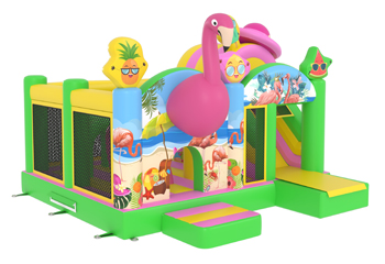 Multiplay Green Flamingo Bouncy Castle