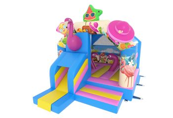 Slide Combo Flamingo Bouncy Castle